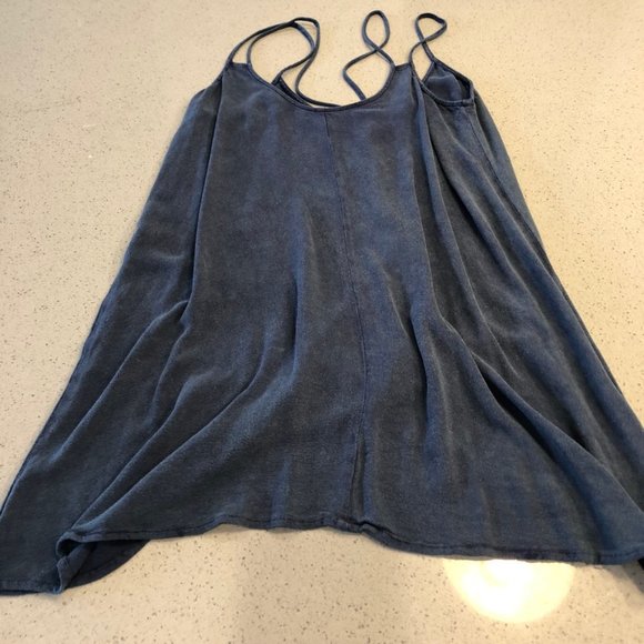 Dresses & Skirts - Spaghetti Strap Navy Tunic Dress